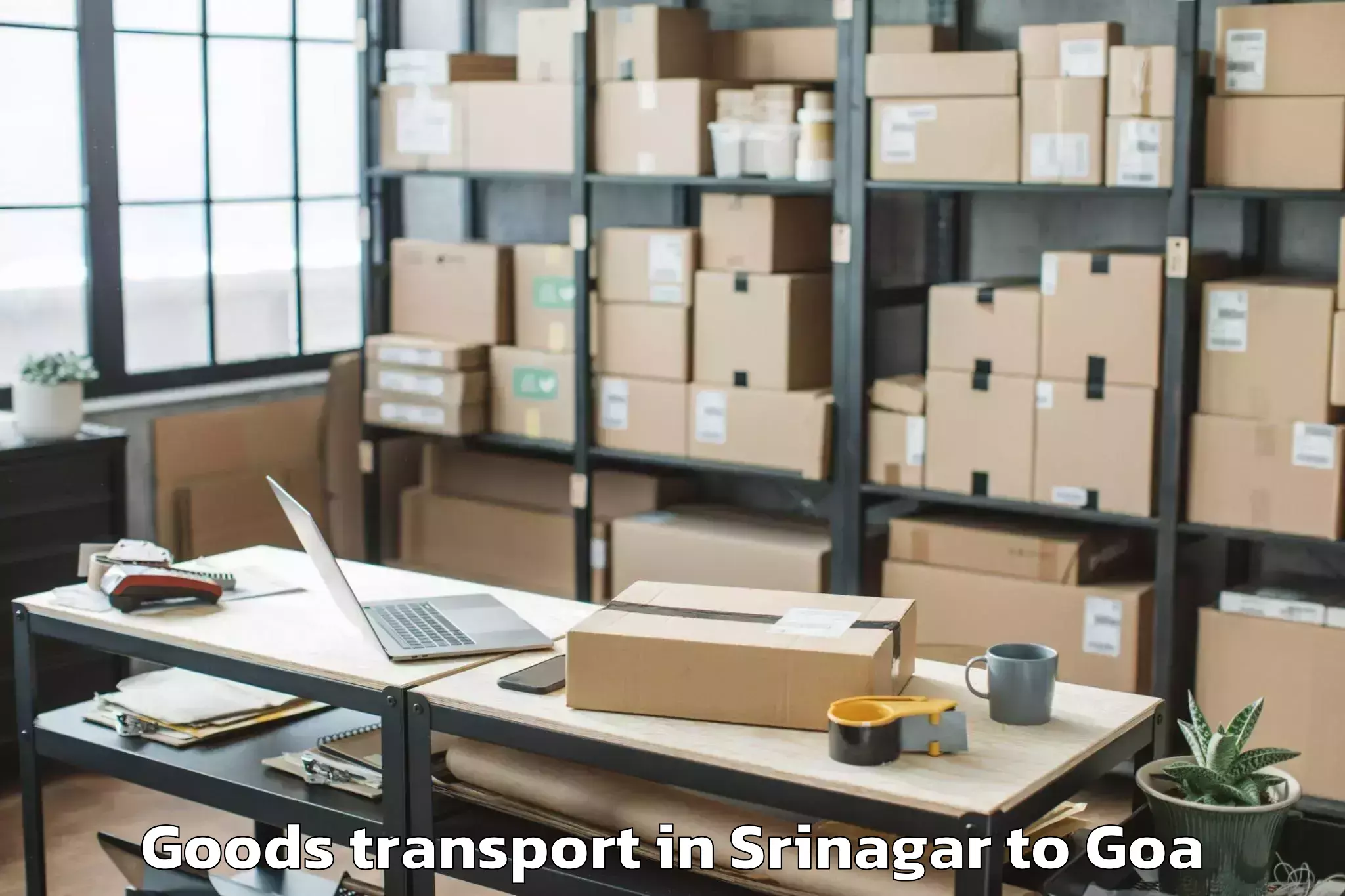 Top Srinagar to Vagator Goods Transport Available